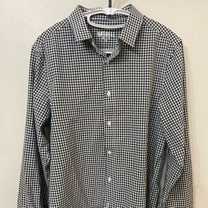 Barbell Apparel Motive Dress Shirt Gingham black Size Medium Stretch